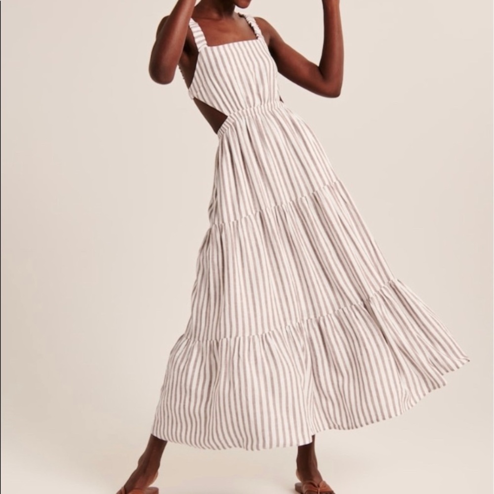 NWT - A & F Linen Blend Cut Out Maxi